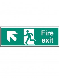 Fire Exit Up and Left Rigid Plastic - 3 sizes